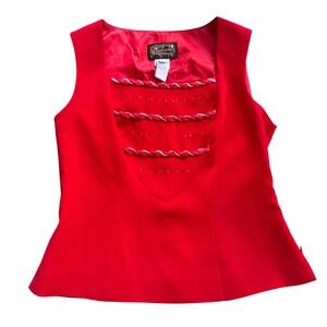 Champagne Italy Red‎ Pencil Skirt set  Womens Size 8 Midi Length Elastic Waist
